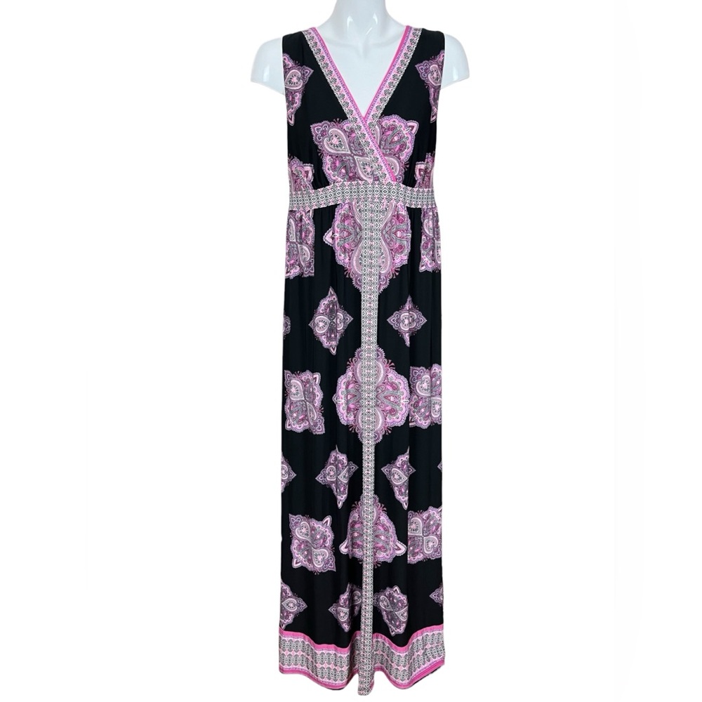 INC International Concepts Bohemian Sleeveless Surplice Pullover Maxi DressLarge